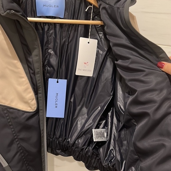 Mugler | NWT SOLD OUT Cropped Blouson Jacket in Beige and Black - US 4/FR 36 - Picture 10 of 15